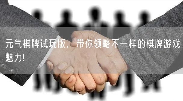 元气棋牌试玩版，带你领略不一样的棋牌游戏魅力!