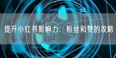 提升小红书影响力：粉丝和赞的攻略
